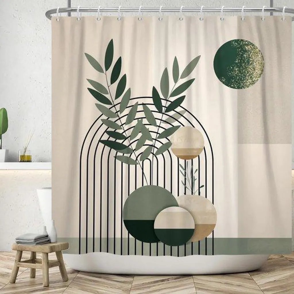 Grand rideau de douche bohème abstrait imperméable 180 x 200 cm chic