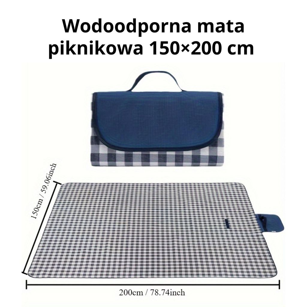 Wodoodporna mata piknikowa 150×200 cm – składający się koc Zdjęcie produktu 