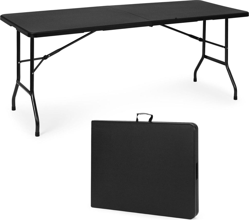 Tavolo da catering 180 cm, pieghevole a valigia, nero, Immagine del prodotto 