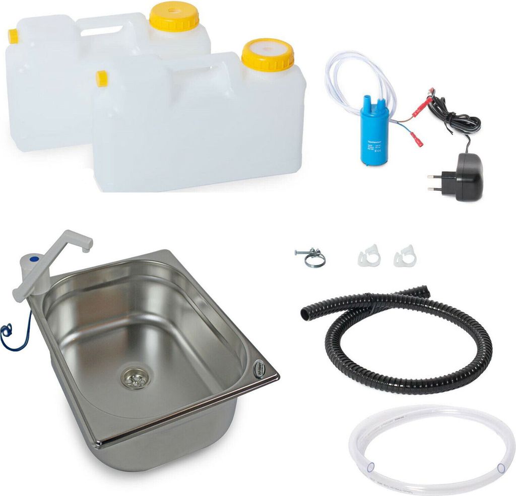 230V Miniküche Technikset Wohnmobil Bausatz Waschbecken 325x265x100mm T4 T5 T6 E