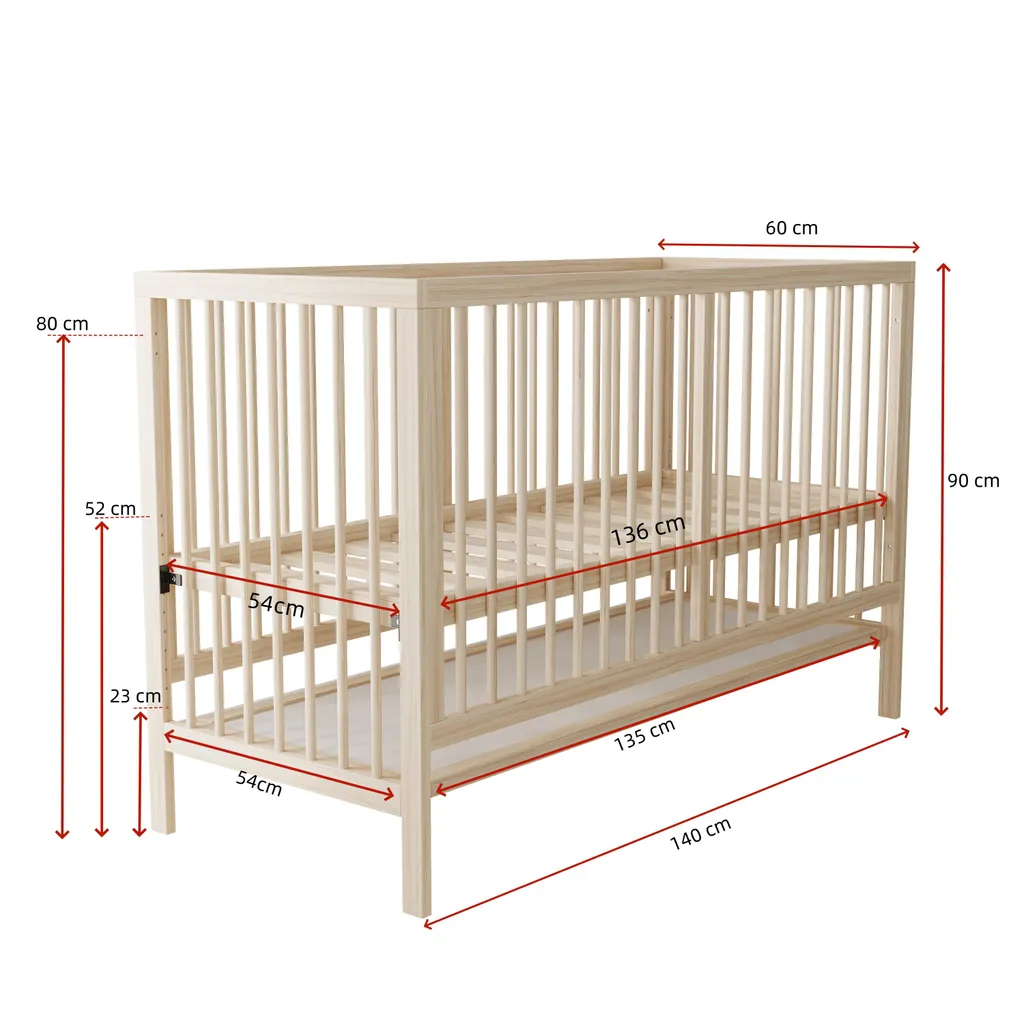 Lit d'appoint enfant 60x140 idéal pour transition berceau vers lit - 7