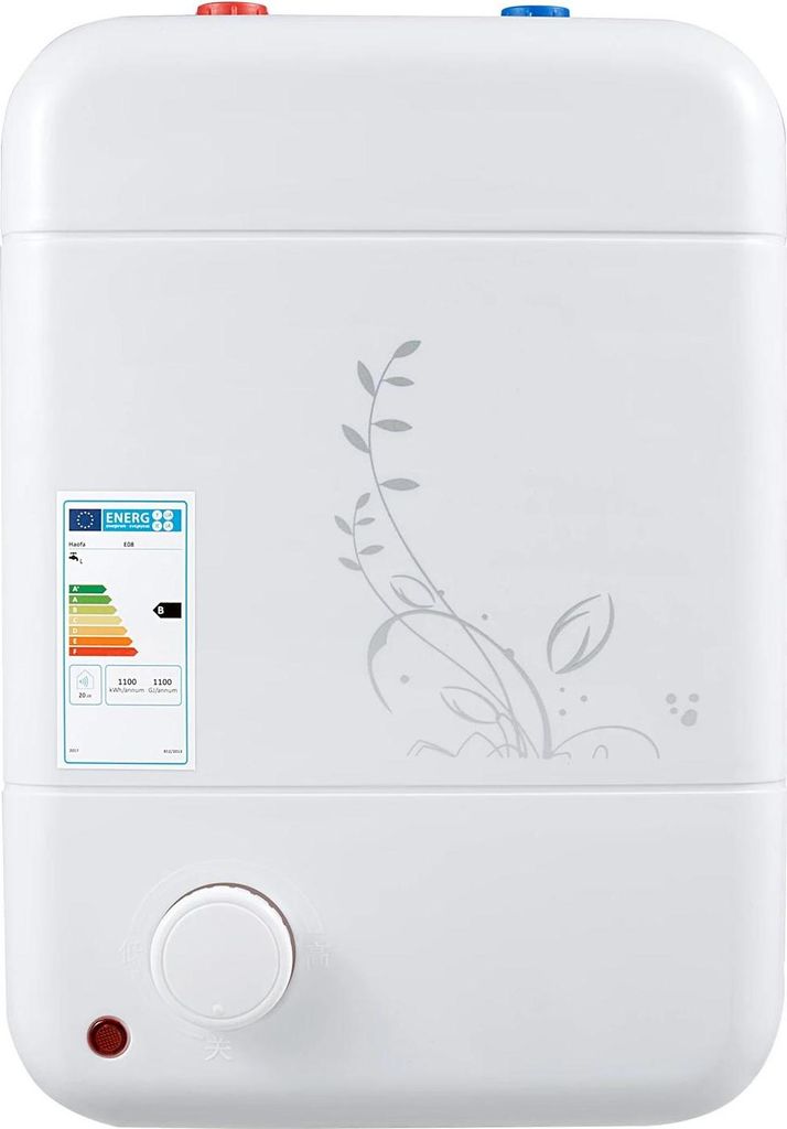 Elektrischer Warmwasserbereiter - 8 L Mini Boiler - 1500 W Schnellaufheizung - Für Dusche & Küche - Emaille & 316L Edelstahl - Weiß