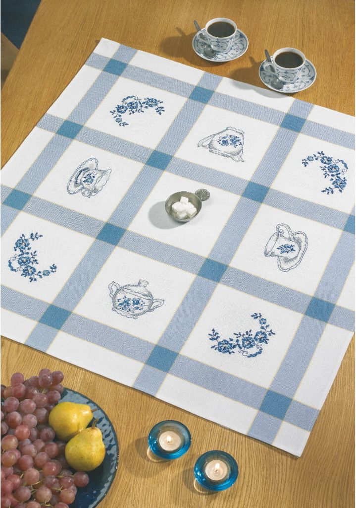 Permin Tischdecke Kreuzstich Stickpackung "Küche I", Zählmuster, 85x85cm, 44-1702