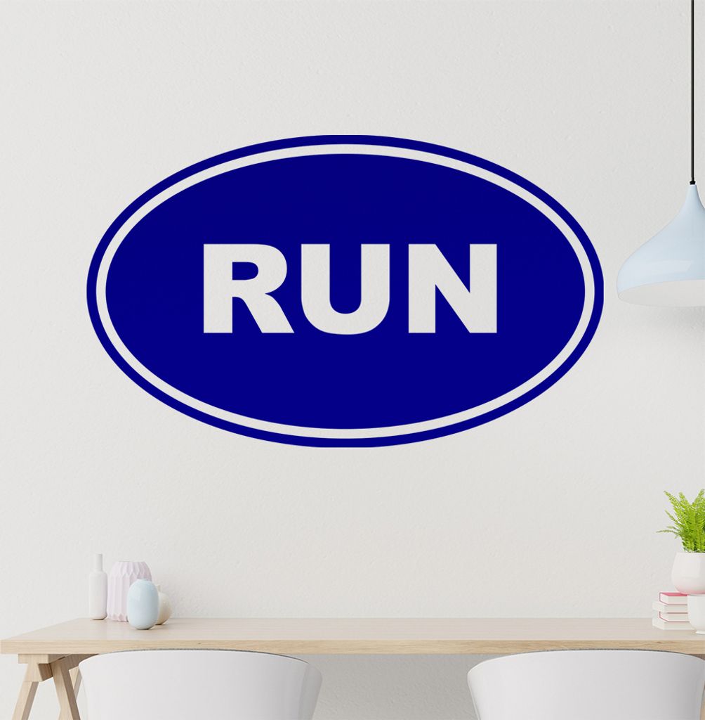 run Wandtattoo in 6 Größen - Wandaufkleber Wall Sticker - Dekoration, Küche, Wohnzimmer, Schlafzimmer, Badezimmer