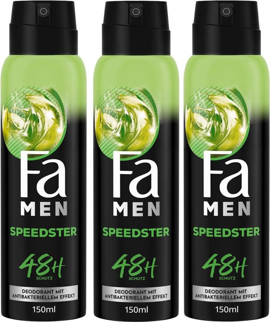 FA Deospray Men Speedster 150ml, 3x 150 ml