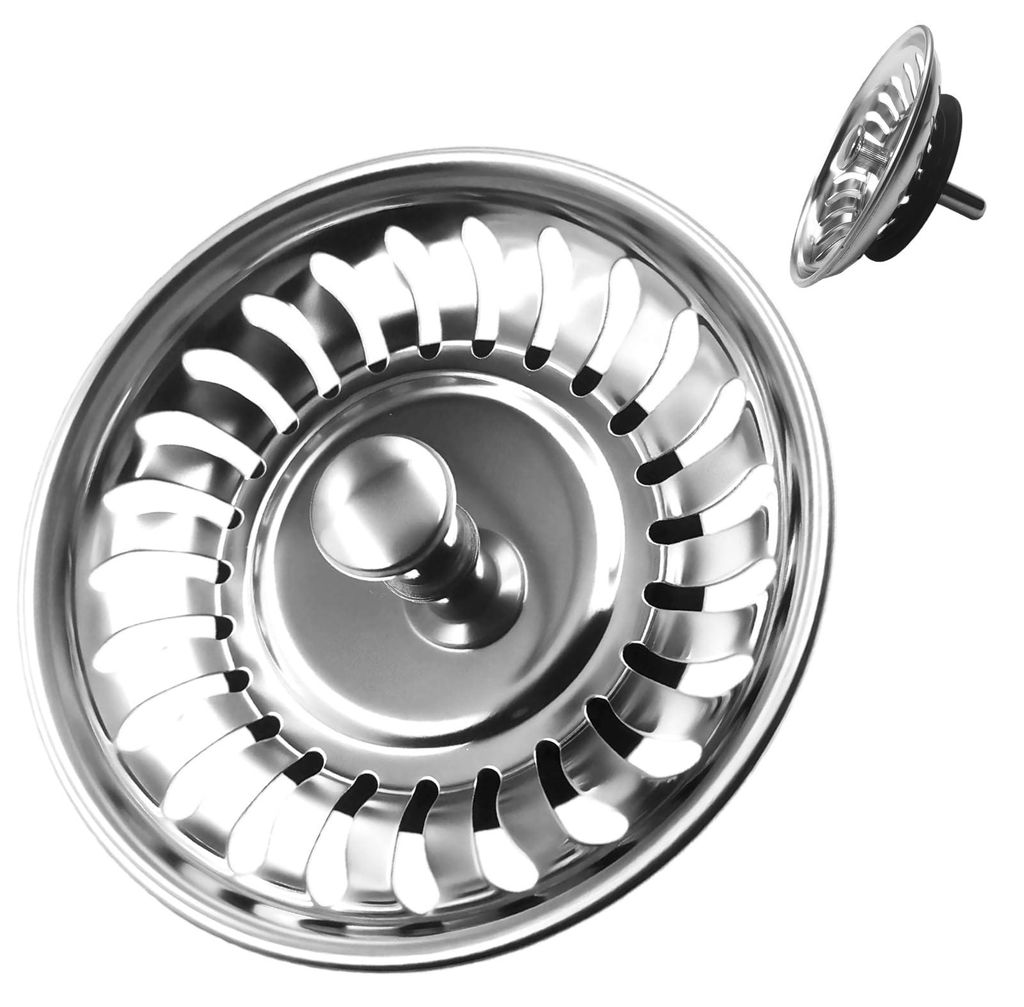 Stück Ø 80 mm Edelstahl-Spülbeckensieb, universeller Küchenspülenstöpsel, verstopfungsfreier Spülbeckenablauf, Abflussstopfen mit Sieb, Spü...