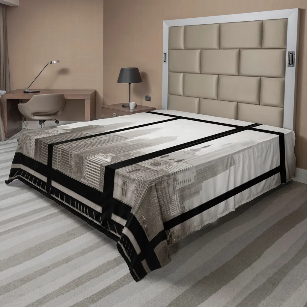 ABAKUHAUS Drap de Lit Urbain Philadelphie 260x228 cm Gris et Noir