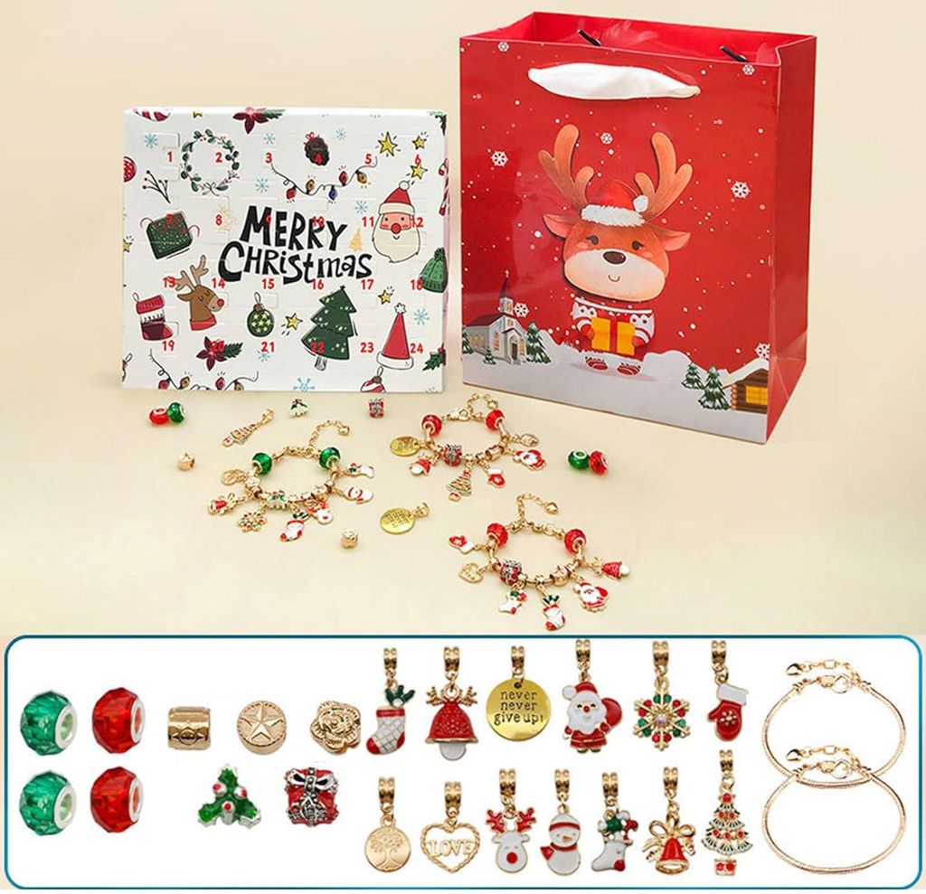 Schmuck Adventskalender 2025 für Damen & Mädchen – 24 Tage Countdown mit Halsketten, Ringen & Ohrringen – Weihnachtsgeschenk & Überraschungsset