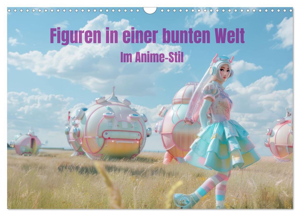 Figuren in einer bunten Welt - Im Anime-Stil (Wandkalender 2027 DIN A3 quer), CALVENDO Monatskalender