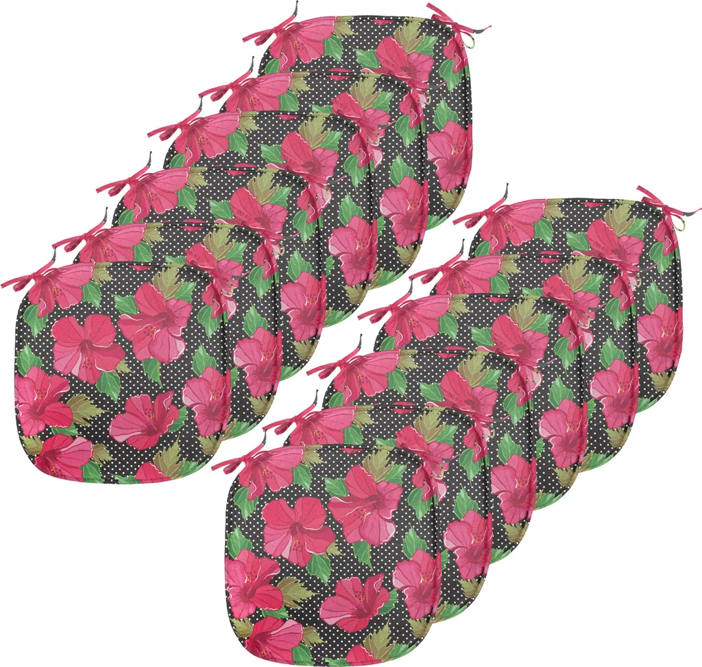 Set 12 Cuscini Sedie 40x40 ABAKUHAUS Hawaii - Impermeabili con Lacci