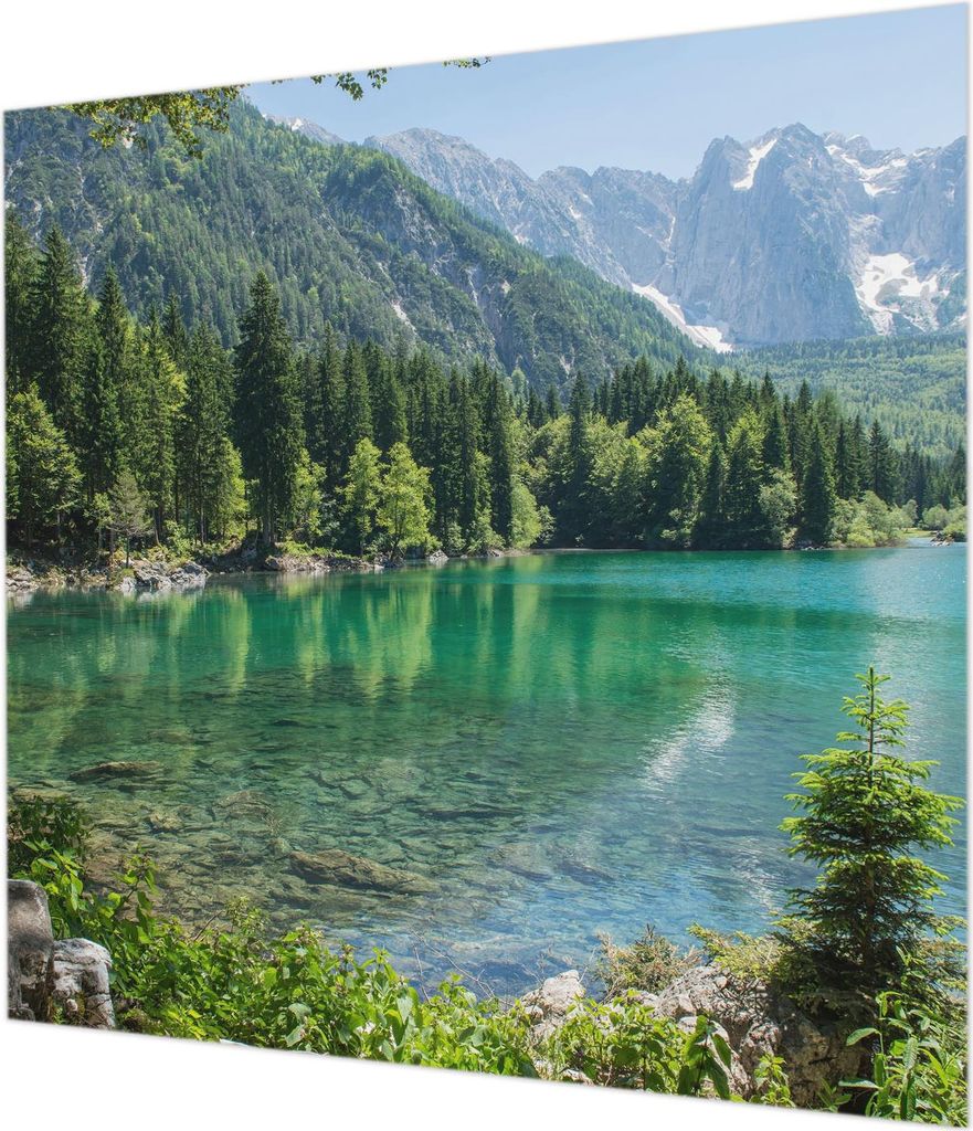 Wandtapete - Dekorative Tapete für Wohnzimmer - Tapetenfolie für Wanddekoration - 250x250 cm - Grüner See