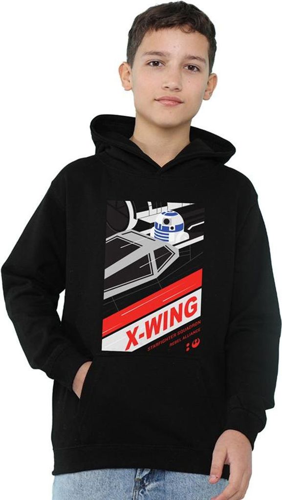 Star Wars - "Xwing Droid" Kapuzenpullover für Kinder TV24499 (116) (Schwarz)