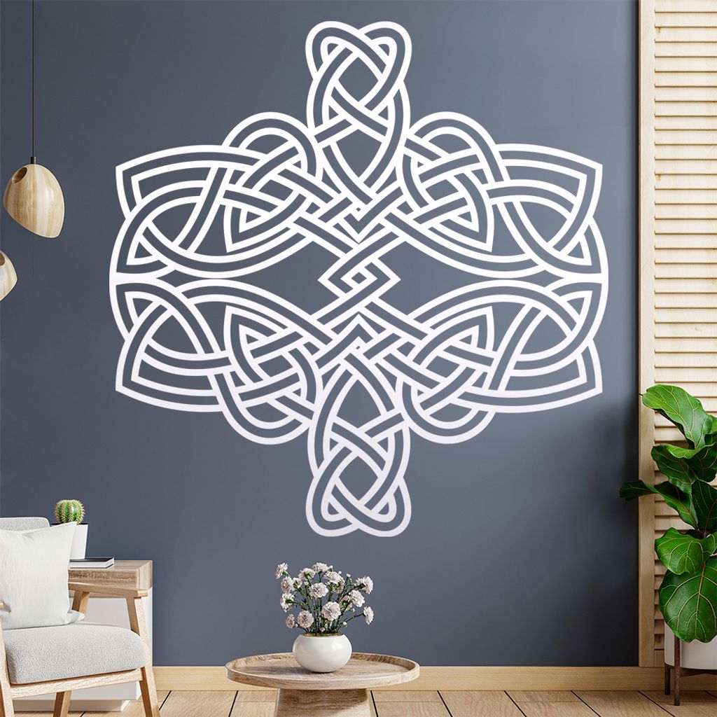 keltischer Knoten - Knotenmuster Wandtattoo in 6 Größen - Wandaufkleber Wall Sticker - Dekoration, Küche, Wohnzimmer, Schlafzimmer, Badezimmer