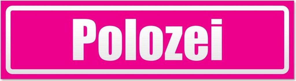 Kiwistar Polozei invertiert Magnetschild Schild magnetisch - 20cm Pink - Magnetfolie für Auto PKW Kfz