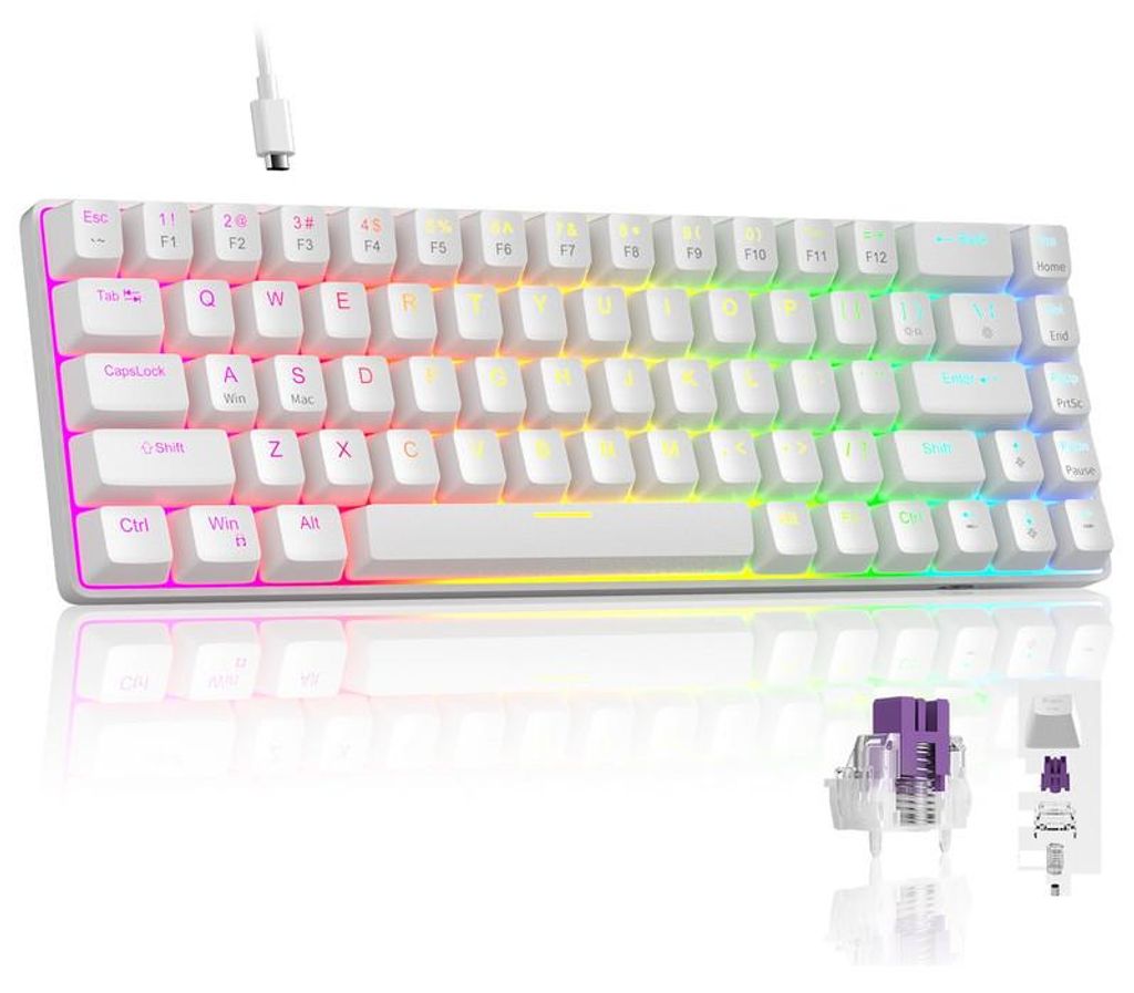 Mechanische RGB Gaming Tastatur 65% 68 Tasten, Hot Swap, Produktbild 