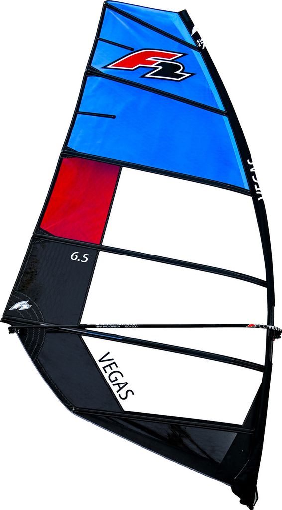 F2 Windsurf Segel Vegas Team 8qm Blau/Schwarz Modell 2022 NEU Sail Only