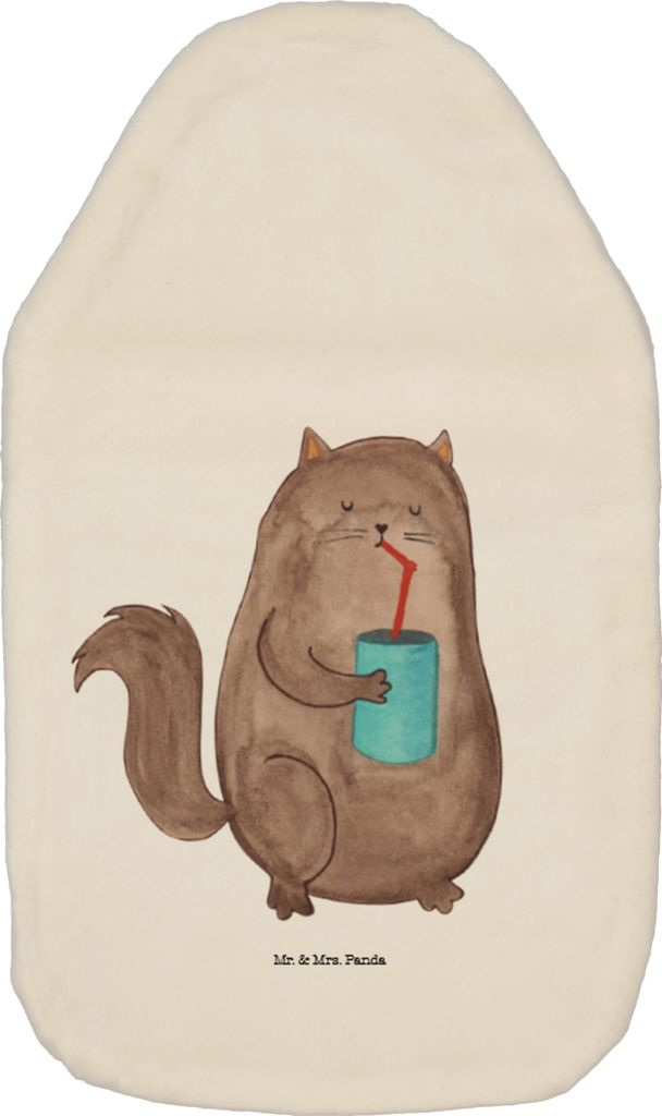 Mr. & Mrs. Panda Wärmflasche Katze Dose - Weiß - Geschenk, trinken, Katzen, Durstig, Wärmflaschen, mit Bezug, Katzenfutter, gummi, Wärmekissen,...
