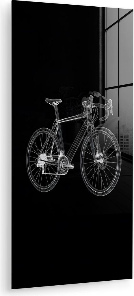 MuchoWow Glasbilder - Bilder auf Wandbild - Foto auf Glas Linien - Illustration - Weiß 40x80 cm Wanddekoration aus Glas - Acrylglasbild - Acrylbil...