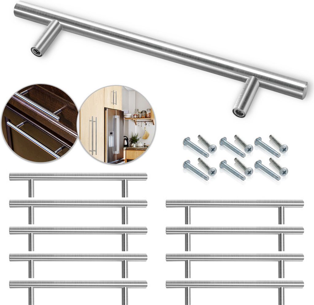 Jiubiaz Möbelgriffe Schrankgriffe Küche Schrankgriff Bad Küchengriff Büro Türgriff 156*96*10MM 20 Stück
