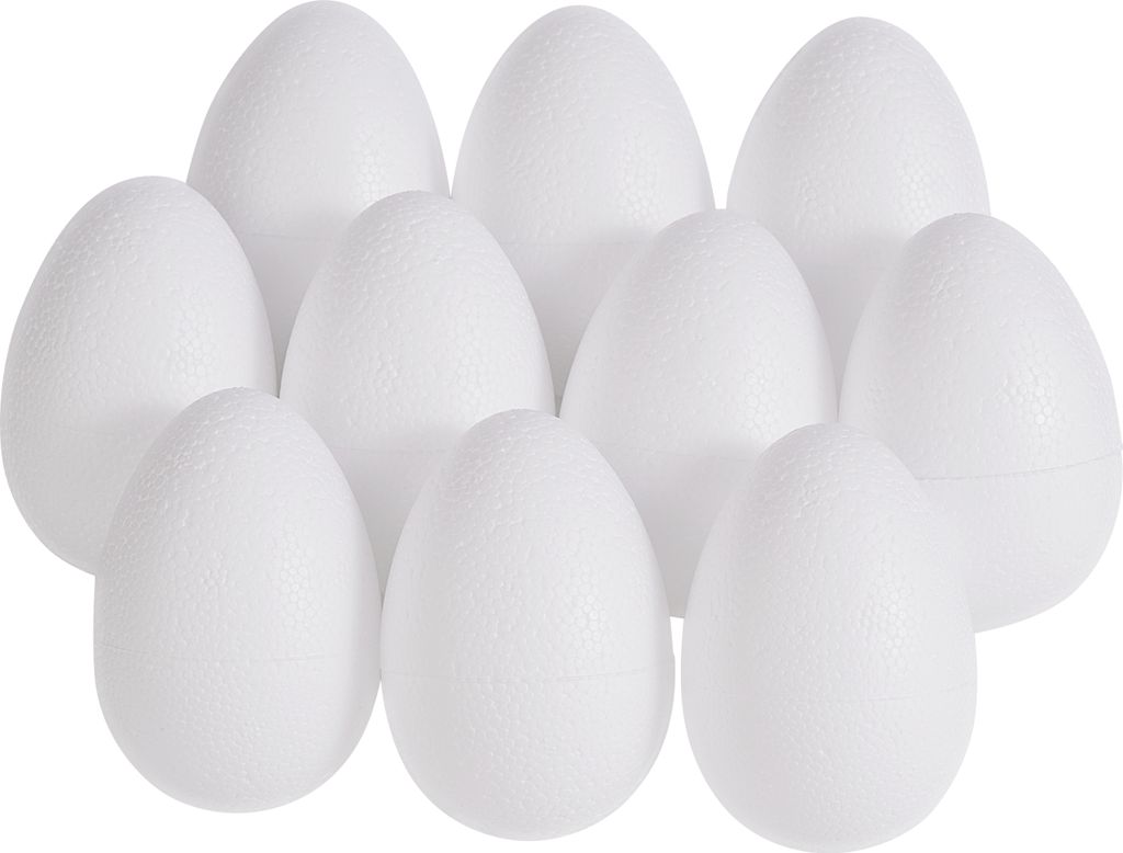 VBS Styroporei 8x6 cm 10 Stk für Basteln Dekoration Ostern Produktbild 