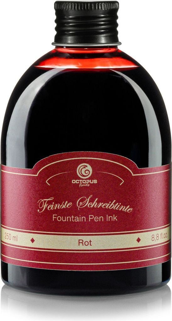 Schreibtinte Rot 250 ml für Füllhalter, schnelltrocknend, Produktbild 