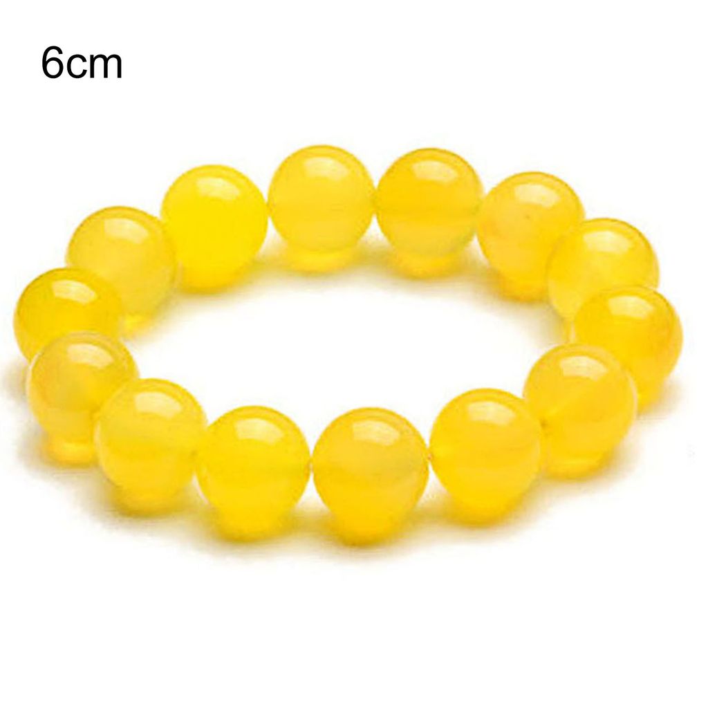 Damen-Armband aus dehnbarem, einfarbigem, natürlichem Glas mit Perlen für den täglichen Gebrauch-Gelb,6 cm