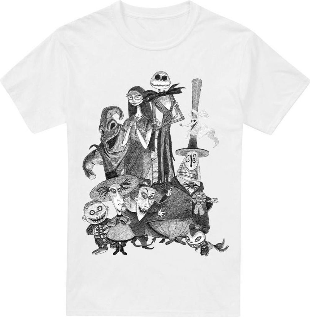 The Nightmare Before Christmas - T-Shirt für Herren TV3878 (XL) (Weiß)