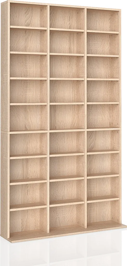 Grande bibliothèque CD et DVD Sonoma 102x178cm Vicco Jukebox 25403