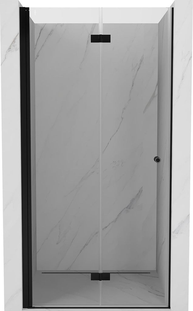 Mexen Mist-F Falttür linke Duschabtrennung 115 cm, transparent, schwarz - 8A6-115-000-70-00-L