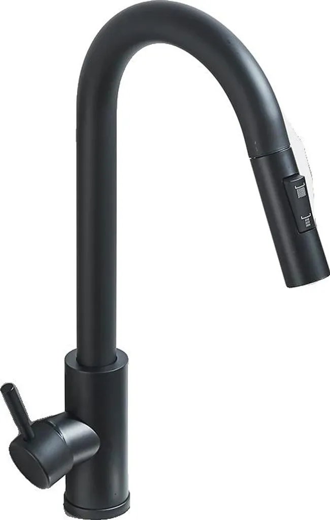 Robinet d'évier flexible noir mat A pour un nettoyage facile 360°