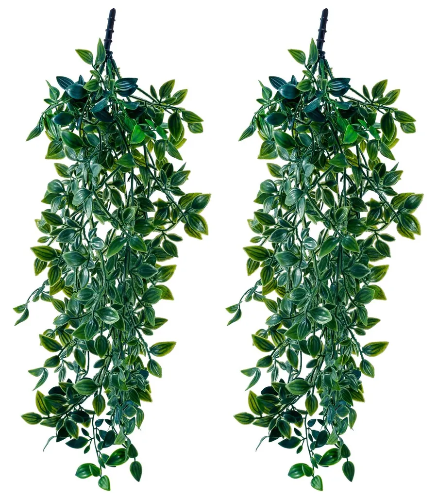Fougères artificielles suspendues résistantes UV pour déco murale 2pcs