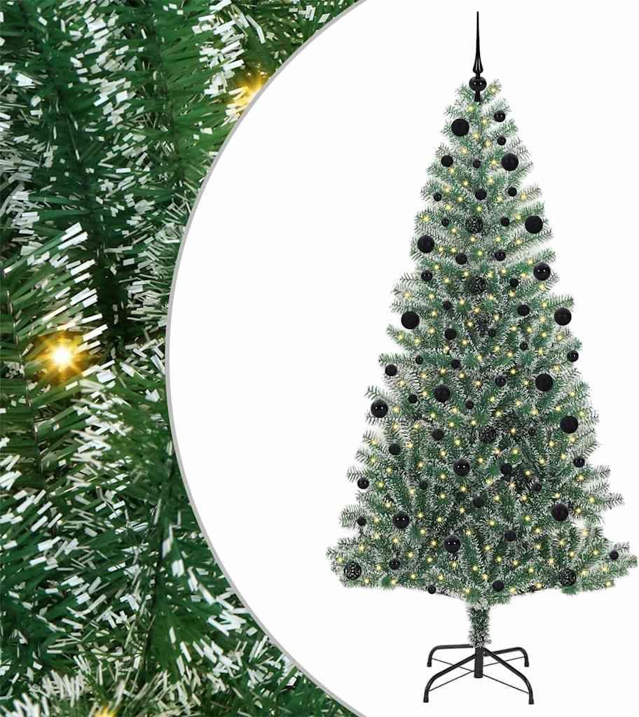 vidaXL Künstlicher Weihnachtsbaum beschneit mit LED Licht 210 cm