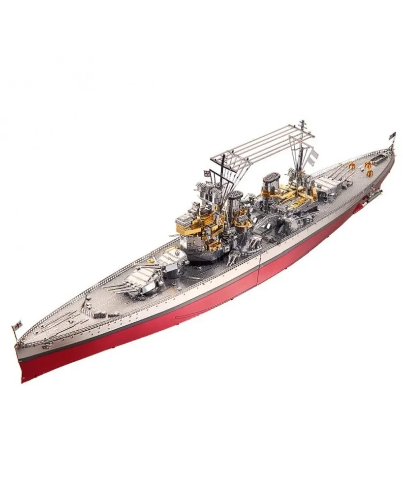 Puzzle 3D Métal HMS Prince of Wales Piececool - Finition Acier Argenté