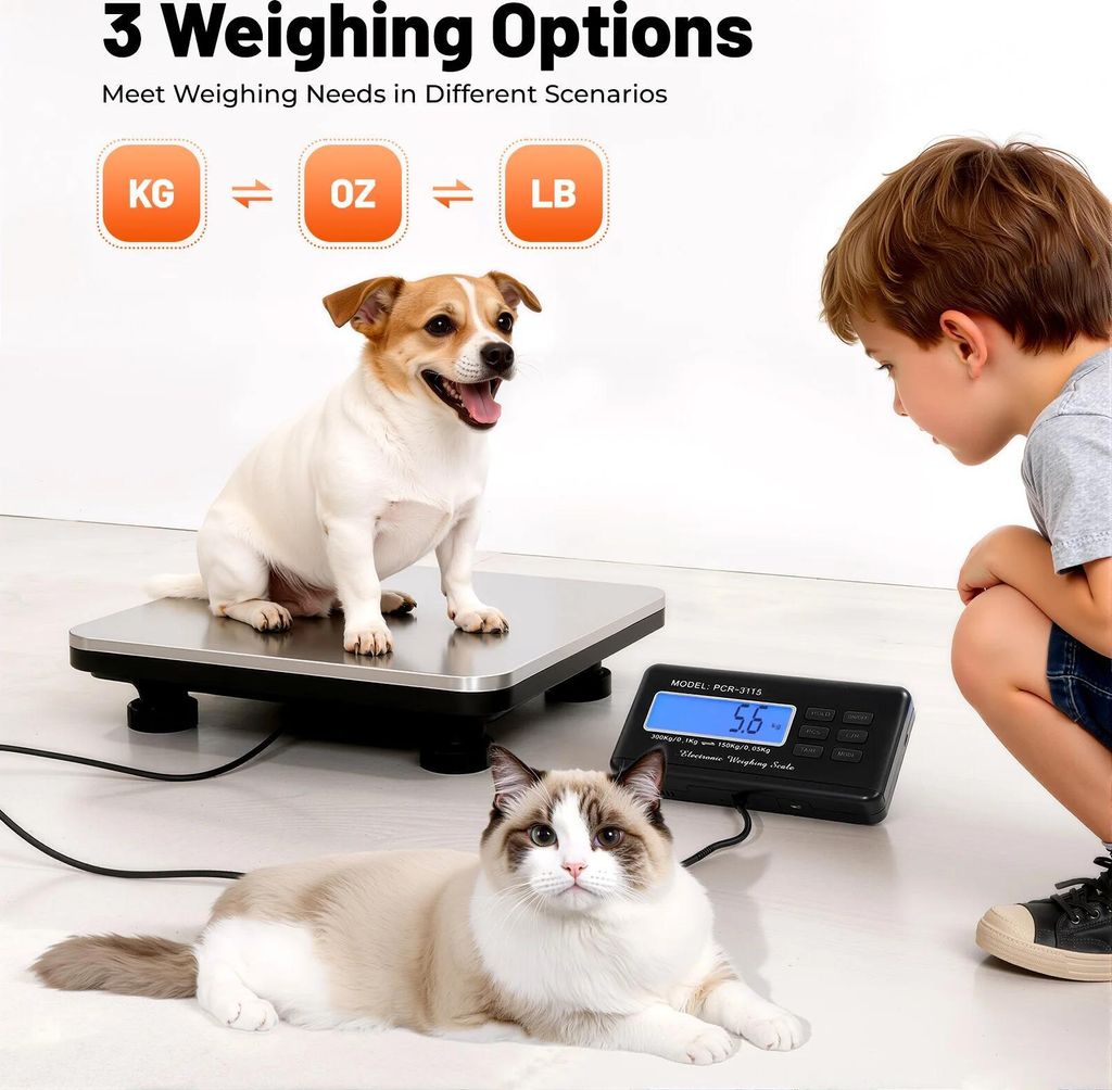Digitale Plattformwaage - Tischwaage - Hohe Präzision - LCD-Display - 6 Wägemodi - - Ohne Batterien