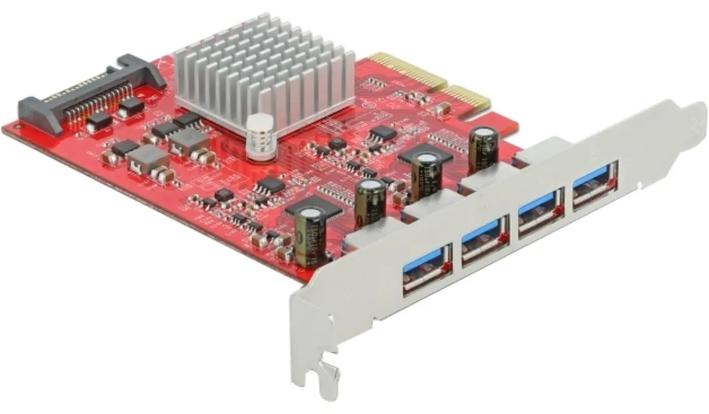 Carte d'extension USB 3.2 pour PC fixe 4 ports 10 Gbps Delock 90481