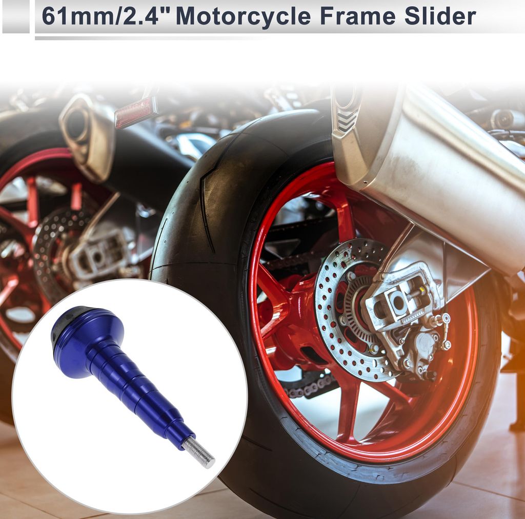 0.63" Motorrad Slider Rahmen Aluminiumlegierung Kunststoff Radverkleidung Schutz Crash Pad Schutzblech 2.4" 5.87" Blau 1 Stück