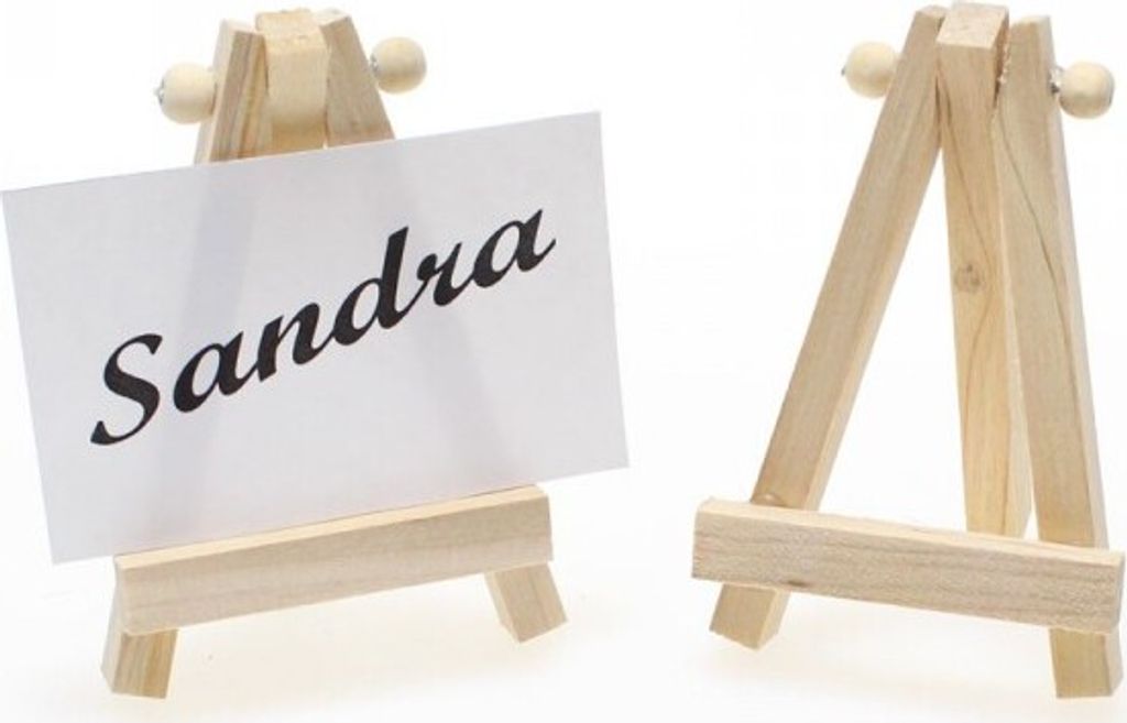 12 Tischkartenhalter Holz natur Mini Staffelei 9x5,8cm Kartenhalter Platzkarten