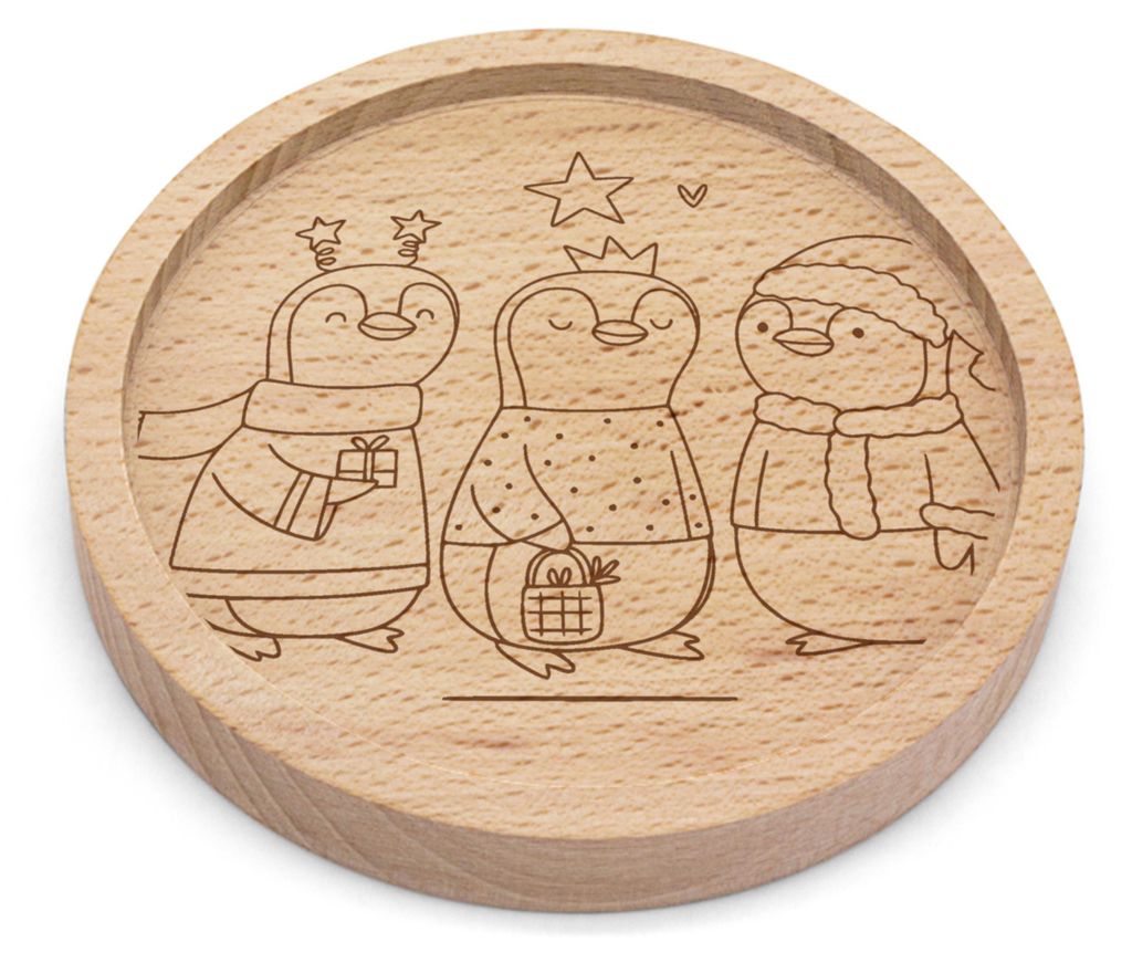 Mr. & Mrs. Panda Untersetzer Graviert Winterzeit Heilige drei Könige - Transparent - Geschenk, Weihnachten, Heiligabend, gläseruntersetzer, Tisch...