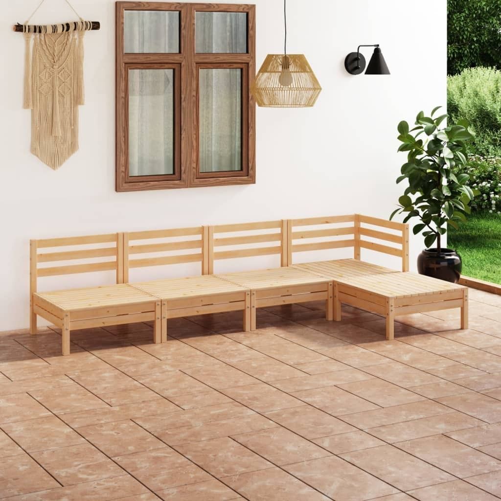 Maison Exclusive - 5-tlg. Garten-Lounge-Set Massivholz Kiefer