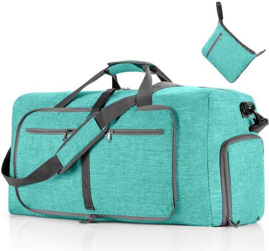 Zusammenklappbare Hand-Reisetasche, Uni Sporttasche Fitness-Reisetasche, 115L Großer Kapazität Reisetaschen, Farbe: Minzgrün