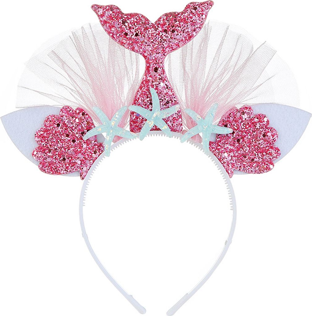 Dekoratives Kopfband Praktisches Kunstleder Meerjungfrau Schwanz exquisite Haarhoop -Stirnband für Zuhause-Rosenrot