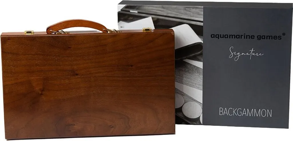 Jeu de Backgammon Aquamarine Signature Marron - Boîtier de Luxe Taille Unique