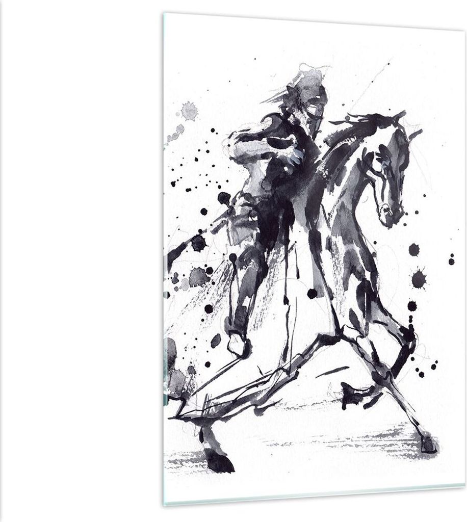 Bilder auf glas - Einteilig - Pferd Ritter Geschichte Reiten - 80x120cm - Glasbilder - Wandbilder - Bilder - Wanddekoration aus Glas - Glas Bilder ...
