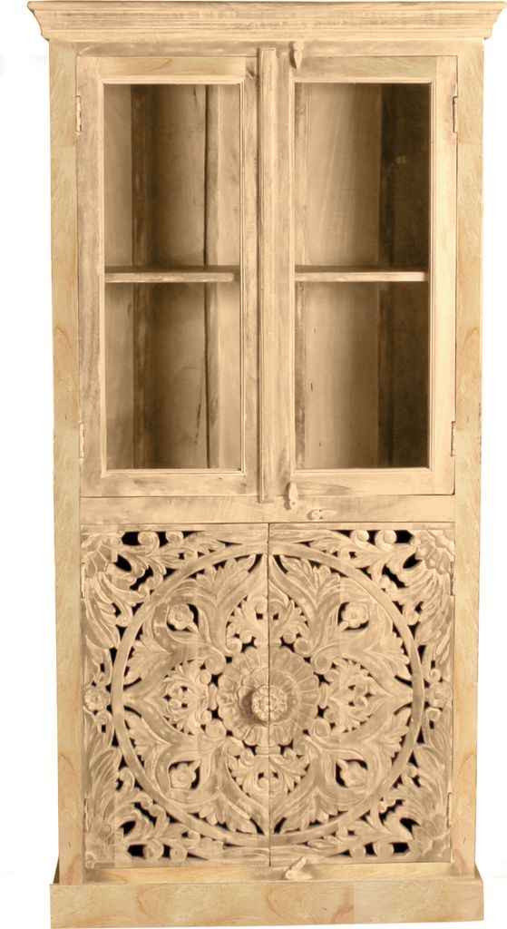 SIT Möbel Vitrine aus Mango-Holz | 2 Glastüren, 2 Holztüren Produktbild 