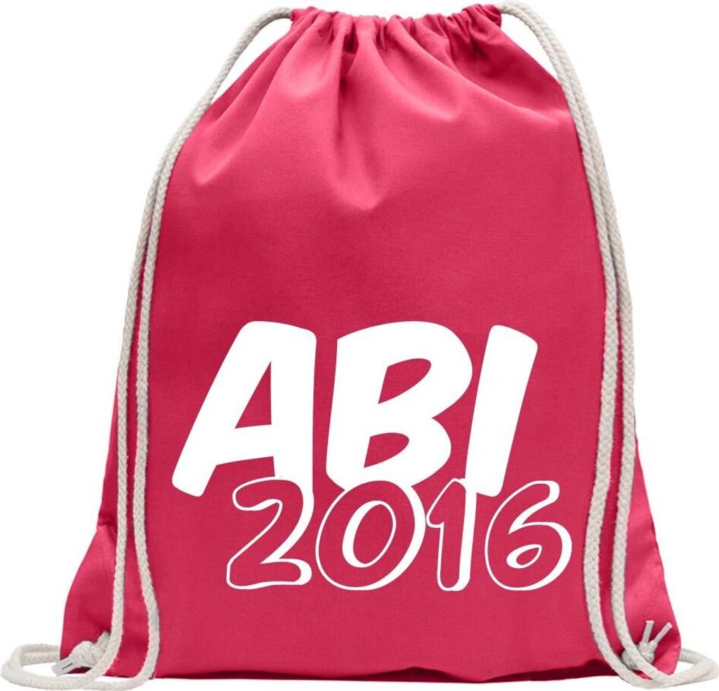 Kiwistar - Turnbeutel - pink - Abi 2014 Motiv 1 - Fun Rucksack Sport Beutel Gymsack Baumwolle mit Ziehgurt
