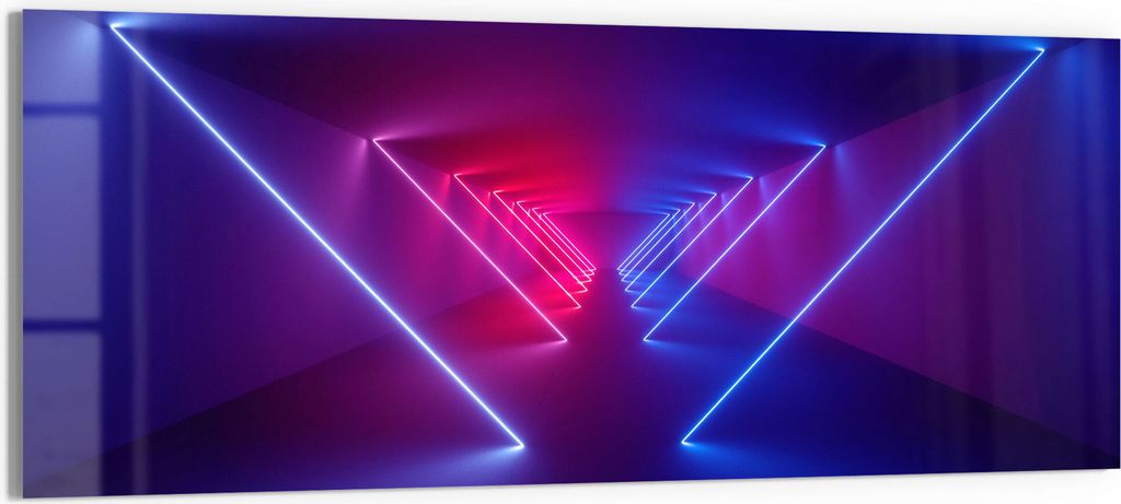 DEQORI Glasbild Echtglas 150x60 cm 'Lichtinstallation' Wandbild Bild modern Deko