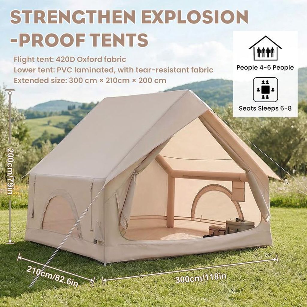 Aufblasbares Campingzelt fr 28 Personen, wasserdichtes