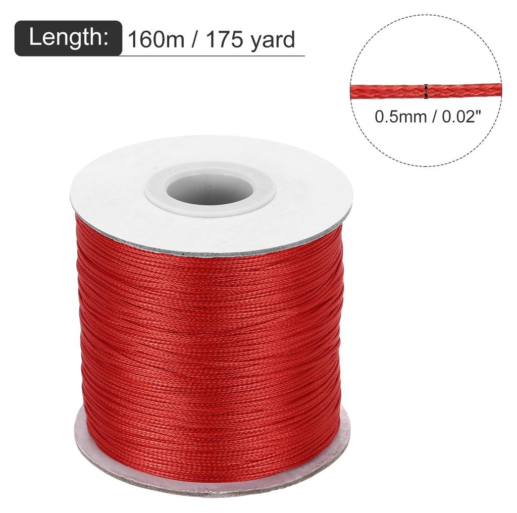 Gewachster Faden 0,5 mm gewachster Polyesterfaden 160 m Wachsschnur fš¹r Armbandherstellung, Halsketten, Perlen, Schmuckherstellung und DIY-Handw...
