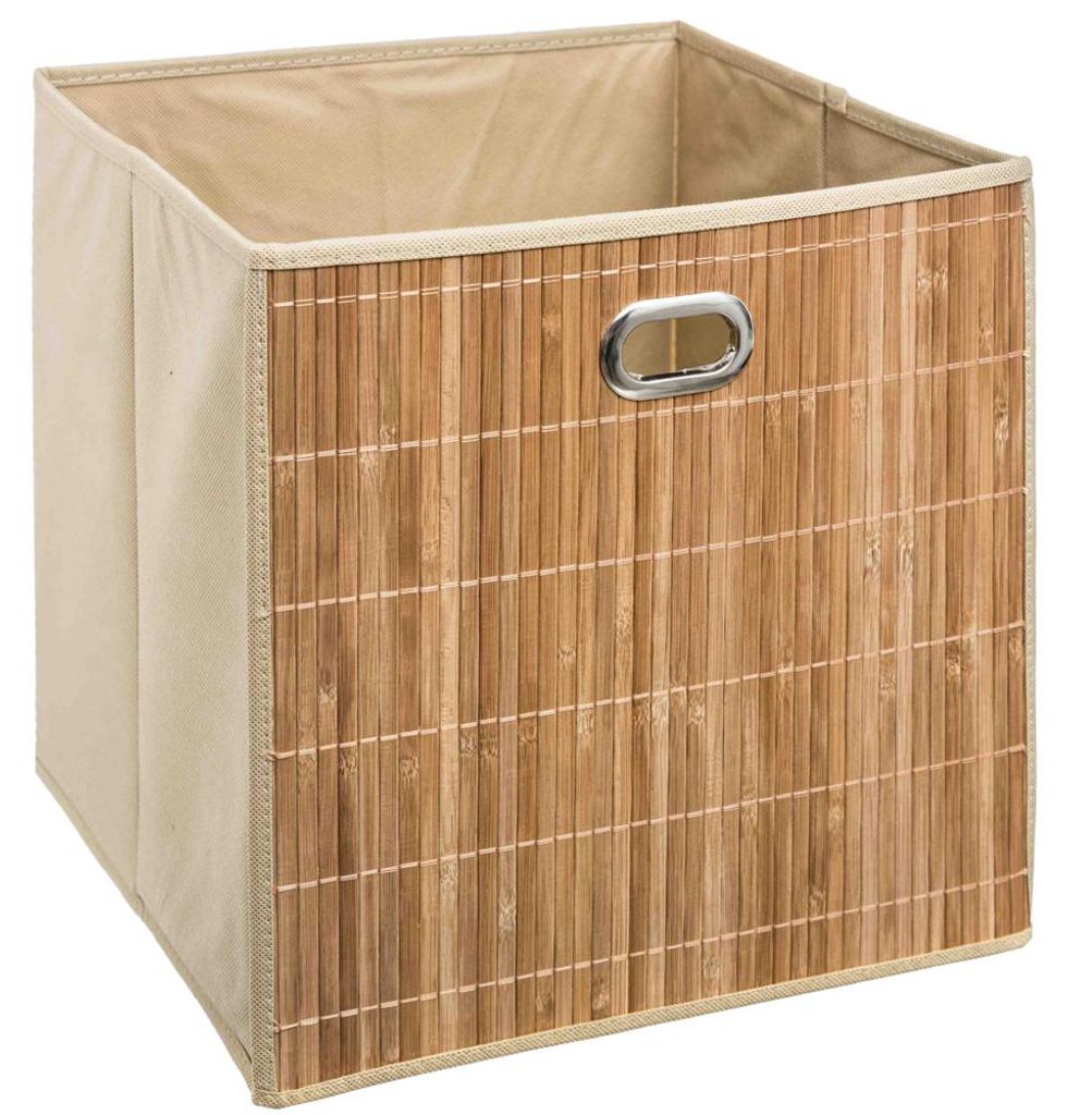 Aufbewahrung Korb Stoff Bambus 31x31x31 cm Produktbild 