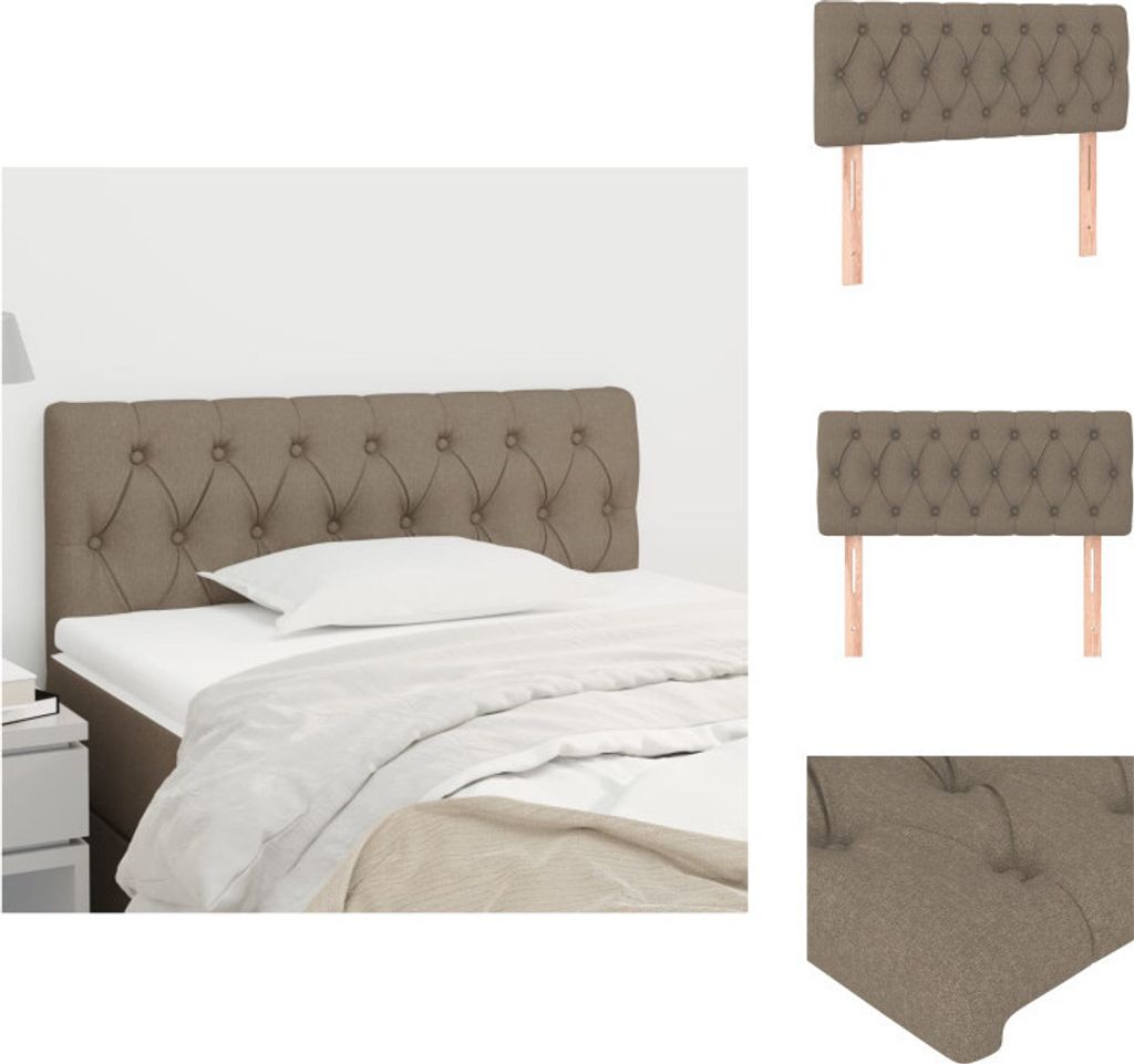 vidaXL Kopfteil Taupe 90x7x78/88 cm Stoff - Kopf- & Fußenden
